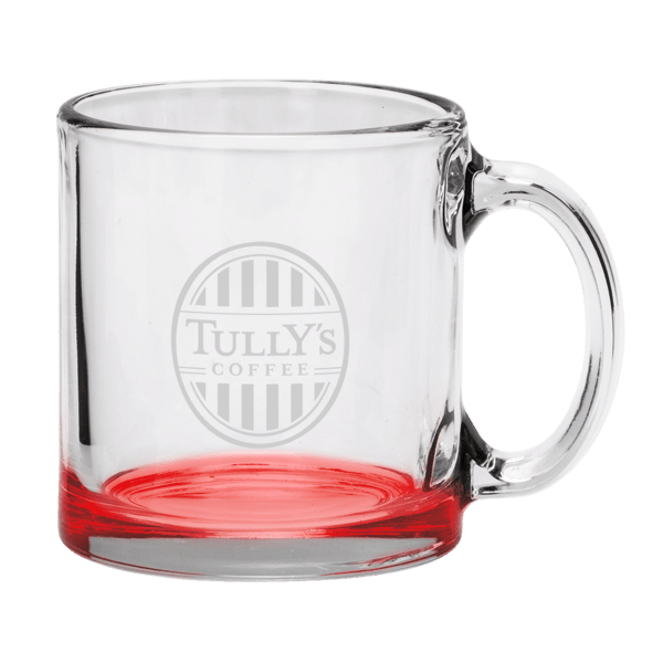 Red Eye 13 oz Libbey Clear Glass Coffee Mug with Color