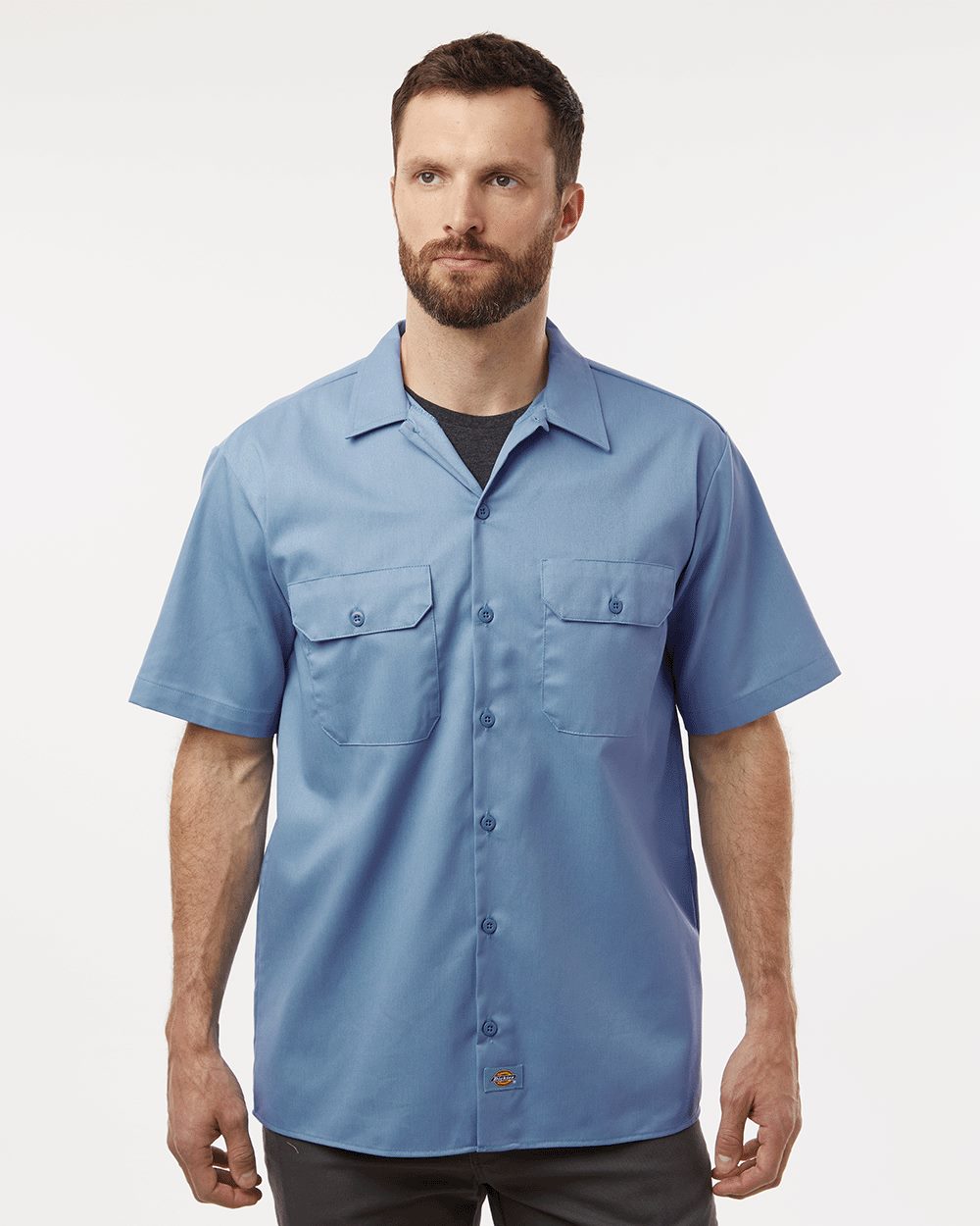men's tall short sleeve dress shirts Short Sleeve Oxford Button Shirt for Tall Men in Espresso L / Tall / Espresso